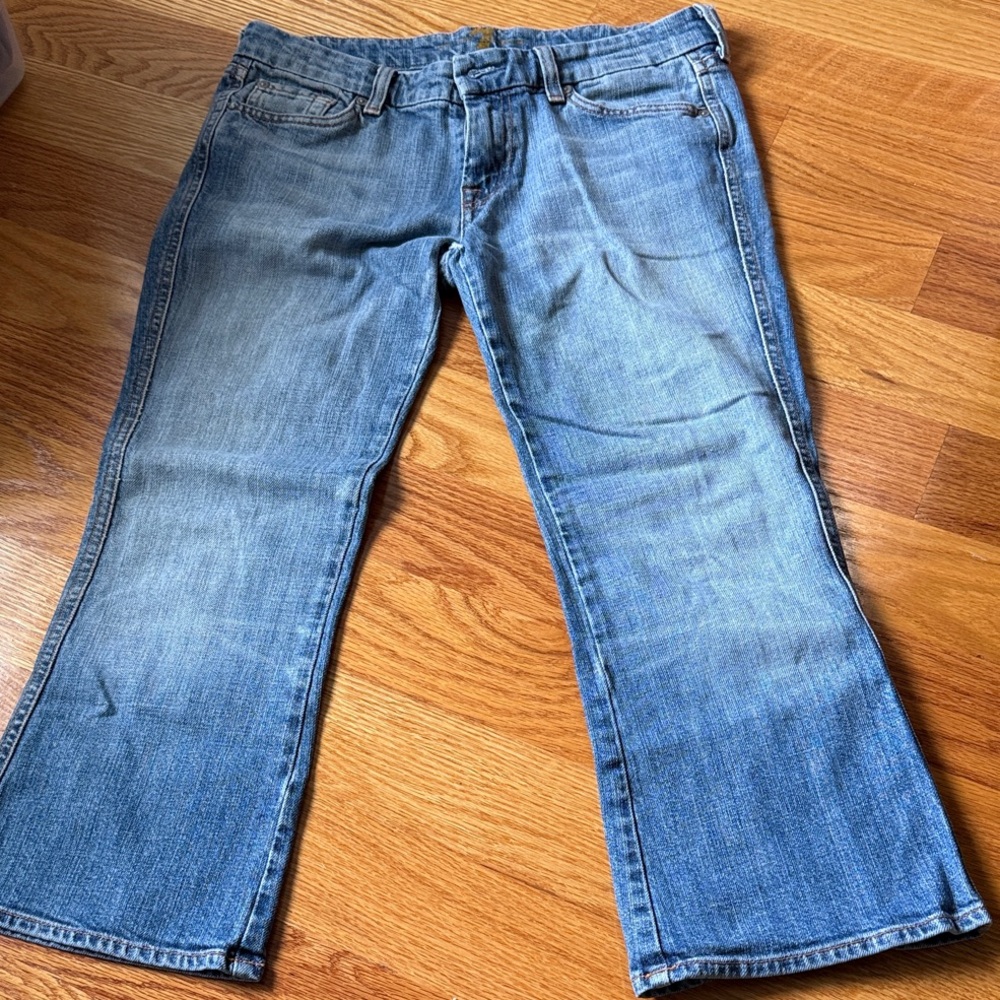 7 For All Mankind Women's Blue Cropped Jeans
